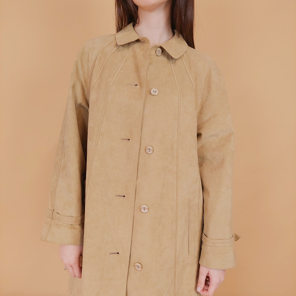 VIN-OUTW-34189 Vintage πανωφόρι από συνθετικό δέρμα γυναικείο M