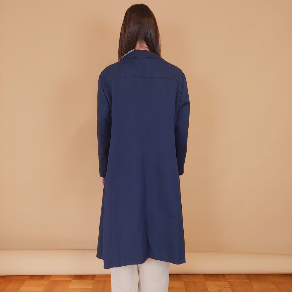 VIN-OUTW-34190 Vintage καμπαρντίνα γυναικεία σκούρο μπλε M