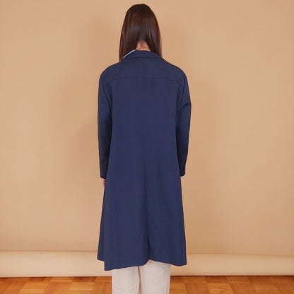 VIN-OUTW-34190 Vintage καμπαρντίνα γυναικεία σκούρο μπλε M