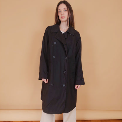 VIN-OUTW-34192 Vintage καμπαρντίνα γυναικεία μαύρη M-L