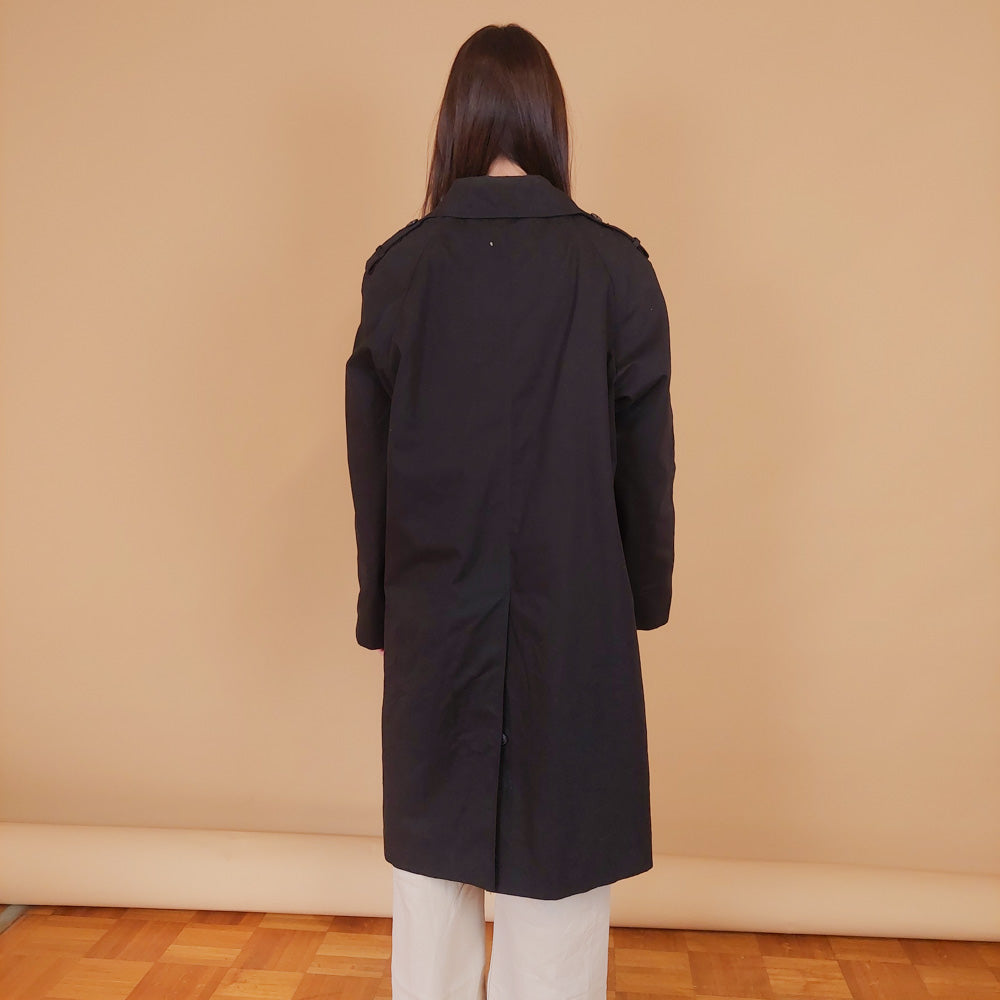 VIN-OUTW-34192 Vintage καμπαρντίνα γυναικεία μαύρη M-L