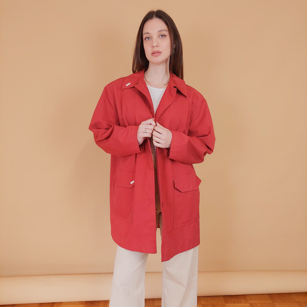 VIN-OUTW-34194 Vintage καμπαρντίνα γυναικεία κόκκινη M