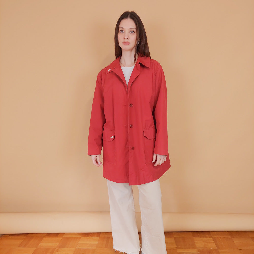 VIN-OUTW-34194 Vintage καμπαρντίνα γυναικεία κόκκινη M