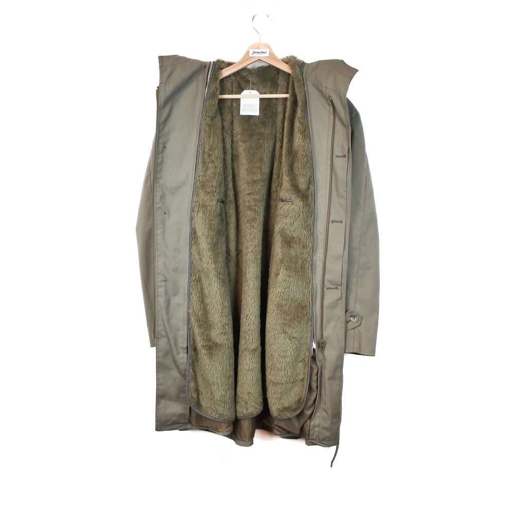 VIN-OUTW-33853 Vintage καμπαρντίνα λαδί unisex L