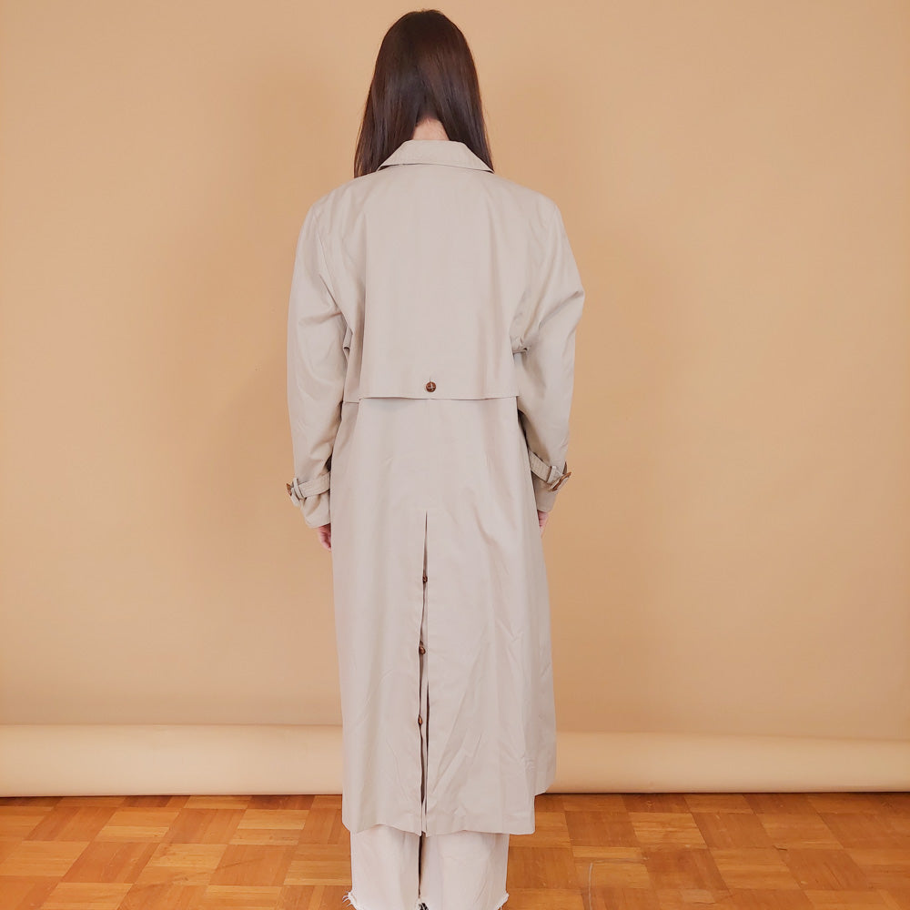 VIN-OUTW-34196 Vintage καμπαρντίνα γυναικεία μπεζ M-L