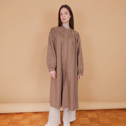 VIN-OUTW-34198 Vintage καμπαρντίνα γυναικεία καφέ M