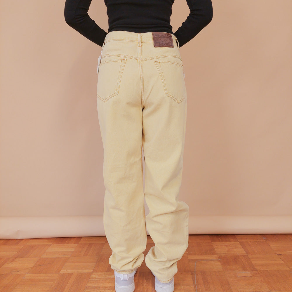 VIN-TR-32486 Vintage denim παντελόνι κίτρινο M-L