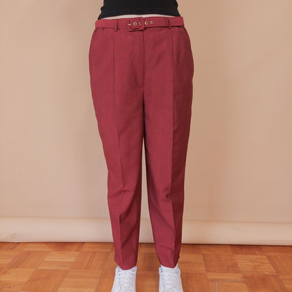 VIN-TR-32485 Vintage ψηλόμεσο παντελόνι μπορντό M-L