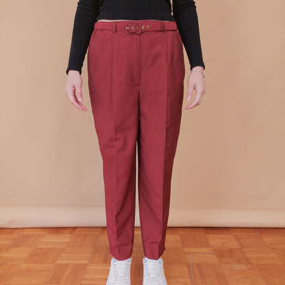 VIN-TR-32485 Vintage ψηλόμεσο παντελόνι μπορντό M