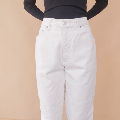 VIN-TR-32483 Vintage denim ψηλόμεσο παντελόνι λευκό L