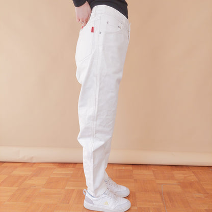 VIN-TR-32483 Vintage denim ψηλόμεσο παντελόνι λευκό L