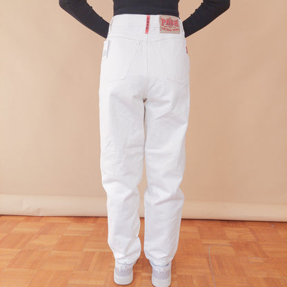 VIN-TR-32483 Vintage denim ψηλόμεσο παντελόνι λευκό L