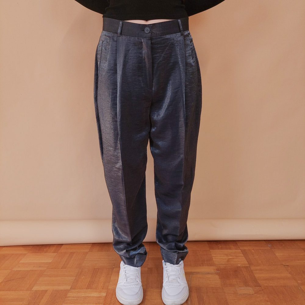 VIN-TR-32481 Vintage ψηλόμεσο παντελόνι lurex M-L