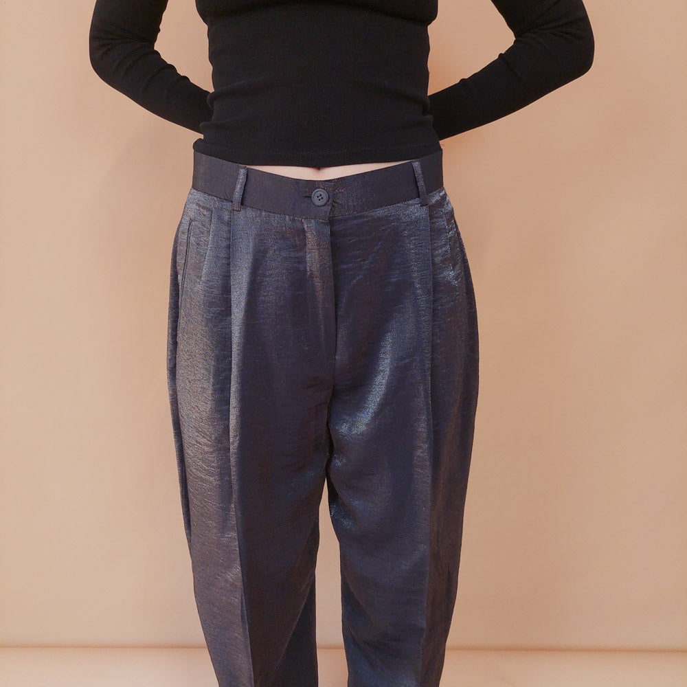 VIN-TR-32481 Vintage ψηλόμεσο παντελόνι lurex M-L