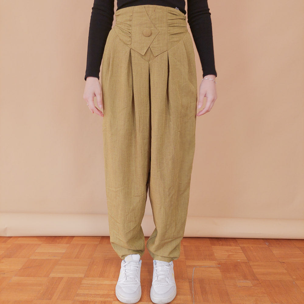 VIN-TR-32480 Vintage παντελόνι με πιέτες ψηλόμεσο S