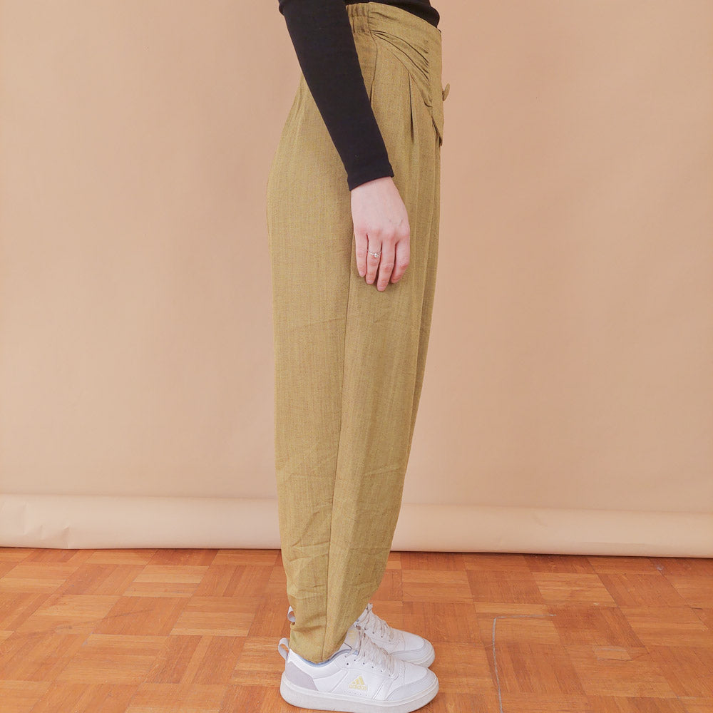 VIN-TR-32480 Vintage παντελόνι με πιέτες ψηλόμεσο S