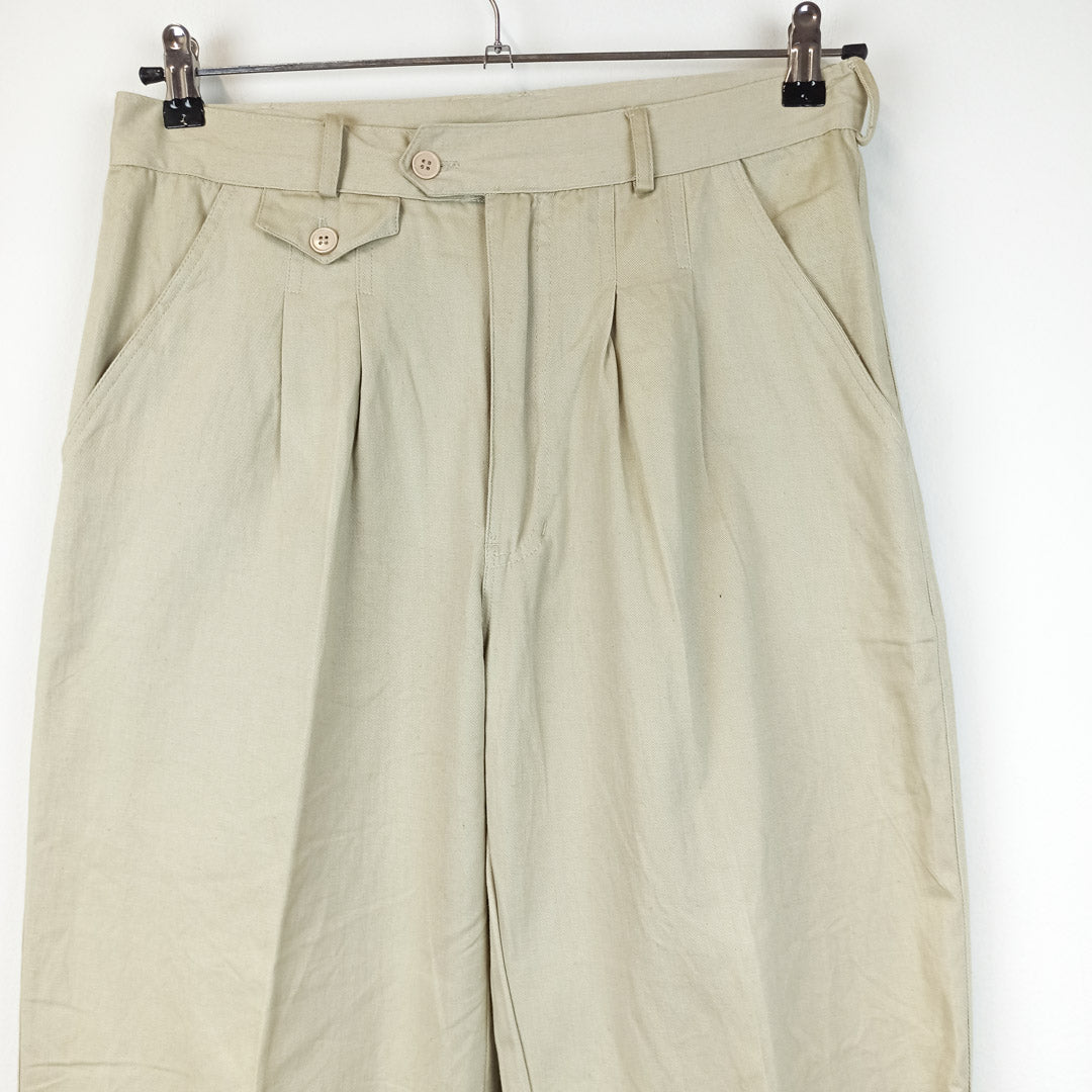 VIN-TR-25116 Vintage παντελόνι denim μπεζ M-L