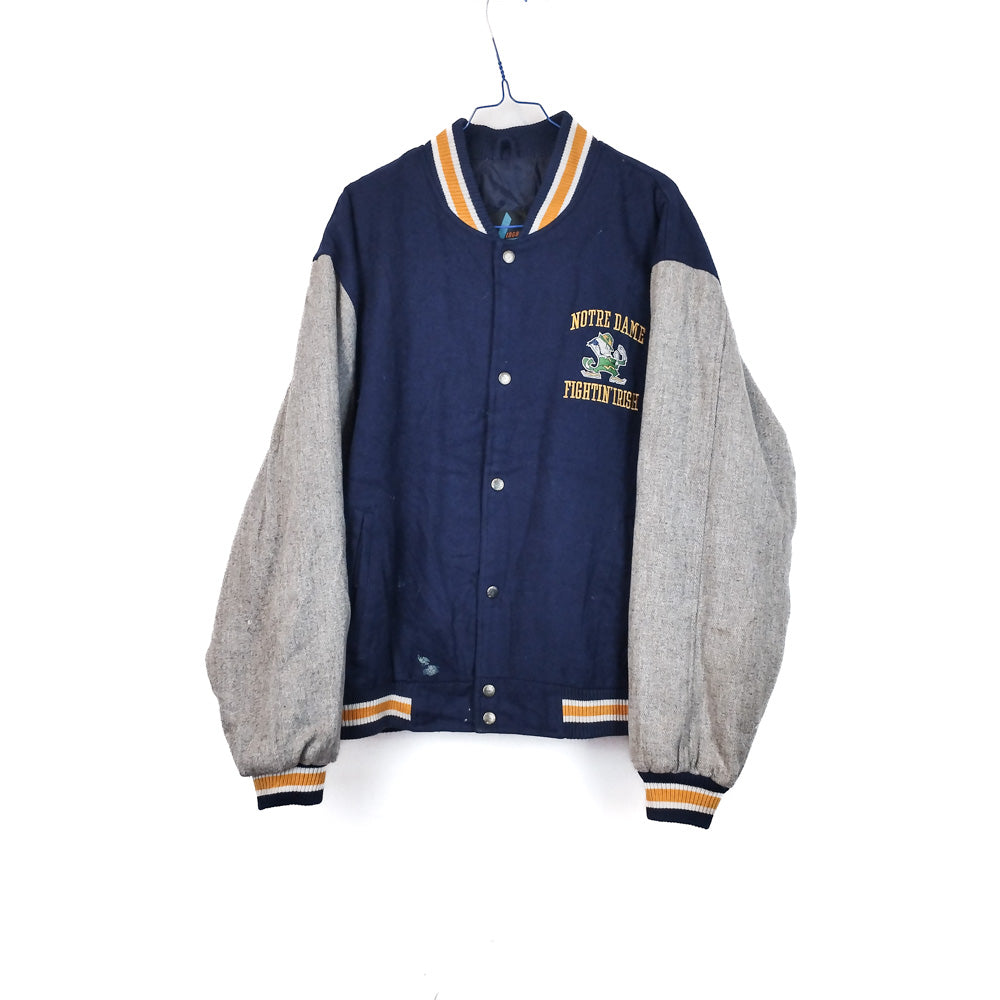 VIN-OUTW-33626 Vintage varsity college jacket unisex Fightin' Irish L