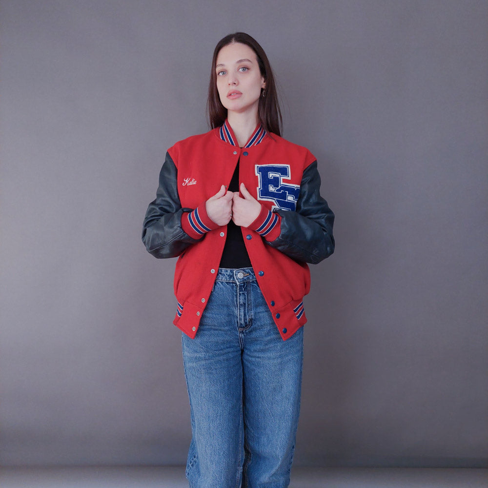 VIN-OUTW-33592 Vintage varsity letterman jacket unisex S