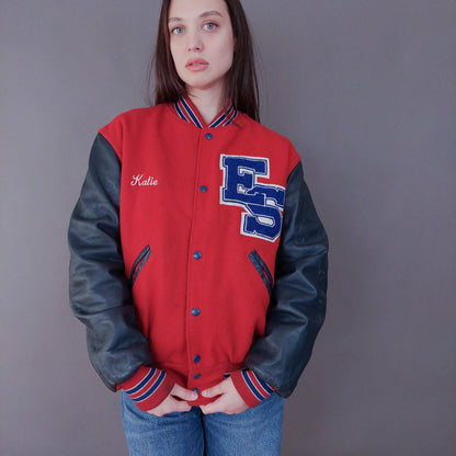 VIN-OUTW-33592 Vintage varsity letterman jacket unisex S