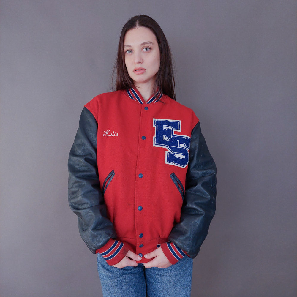 VIN-OUTW-33592 Vintage varsity letterman jacket unisex S