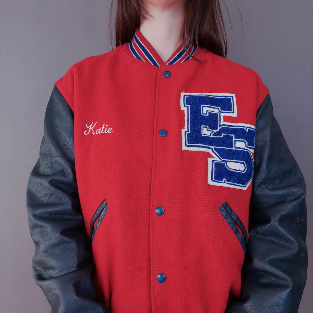 VIN-OUTW-33592 Vintage varsity letterman jacket unisex S