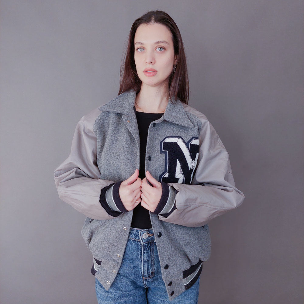 VIN-OUTW-33589 Vintage varsity letterman jacket unisex S