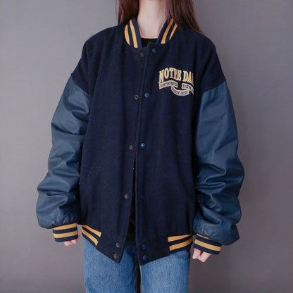 VIN-OUTW-33588 Vintage varsity college jacket unisex Fightin' Irish ΧL