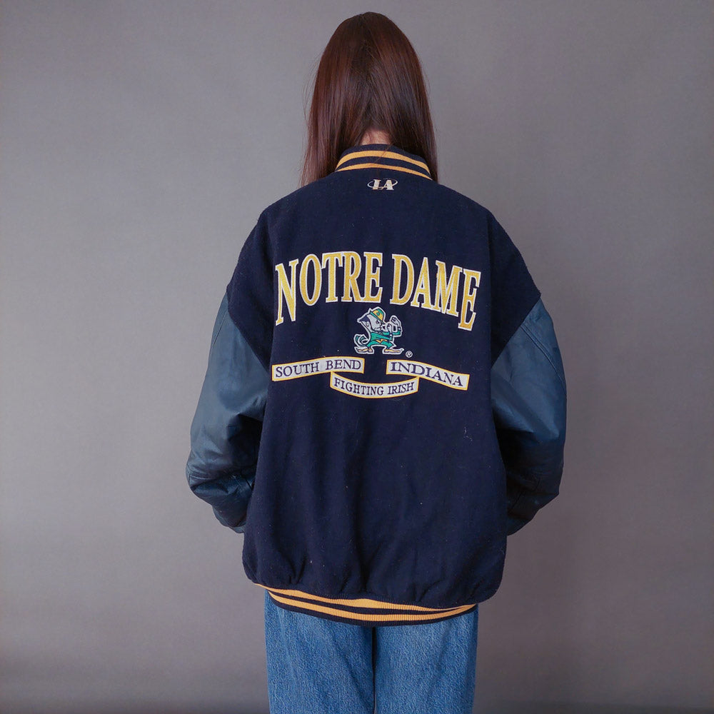 VIN-OUTW-33588 Vintage varsity college jacket unisex Fightin' Irish ΧL