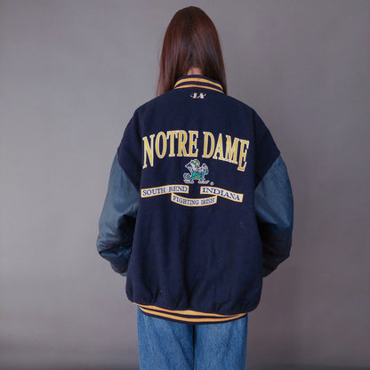 VIN-OUTW-33588 Vintage varsity college jacket unisex Fightin' Irish ΧL
