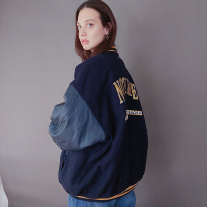 VIN-OUTW-33588 Vintage varsity college jacket unisex Fightin' Irish ΧL