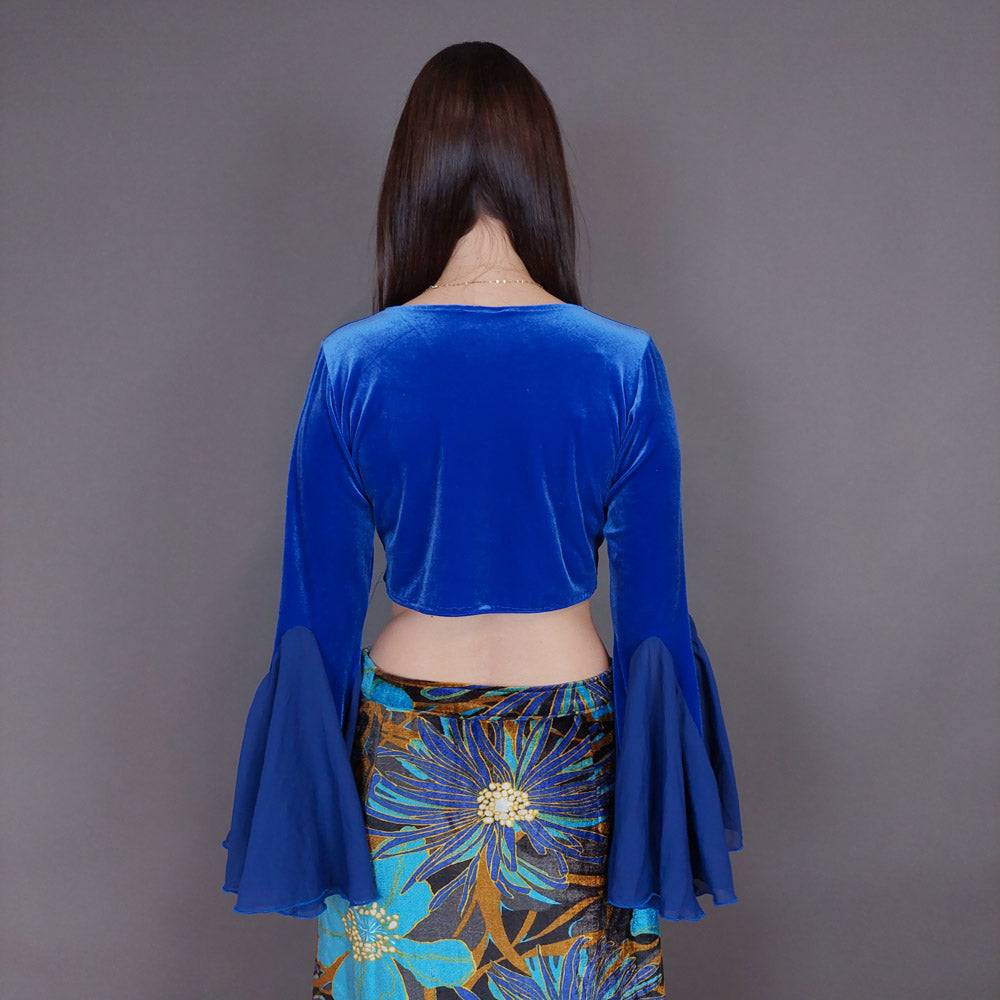 VIN-BLO-33279 Vintage τοπ βελουτέ M-L