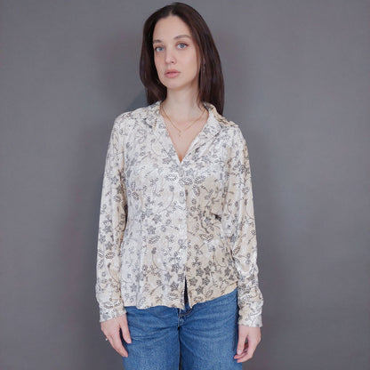 VIN-BLO-33282 Vintage τοπ βελουτέ S-M