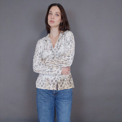 VIN-BLO-33282 Vintage τοπ βελουτέ S-M