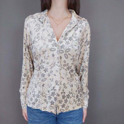 VIN-BLO-33282 Vintage τοπ βελουτέ S-M