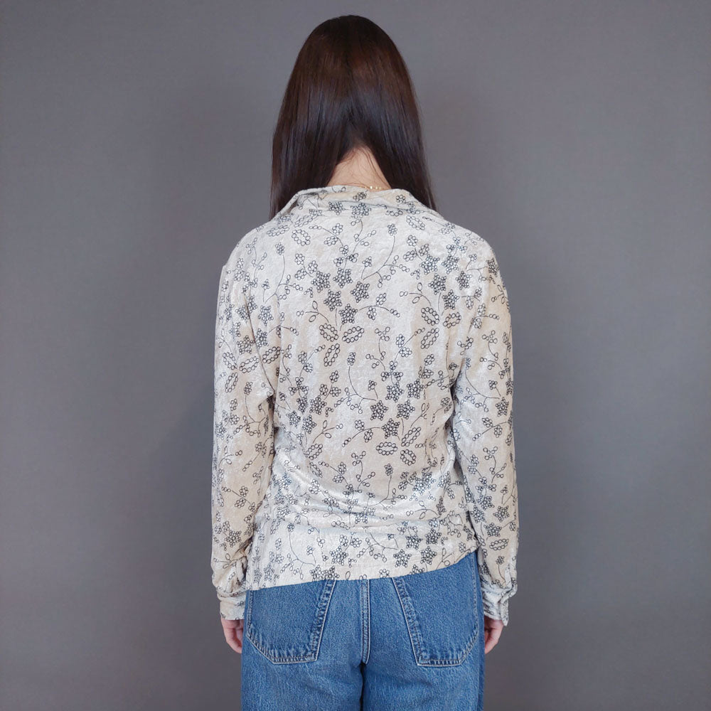 VIN-BLO-33282 Vintage τοπ βελουτέ S-M