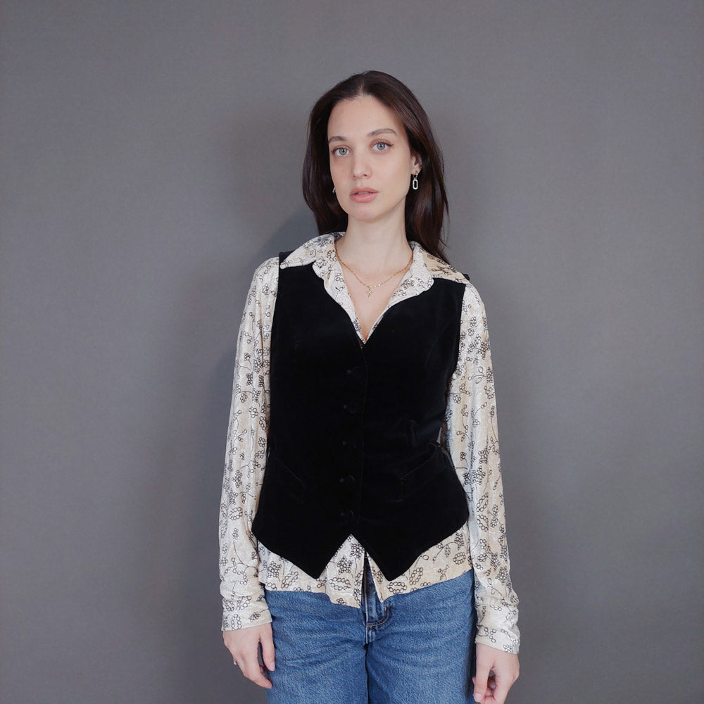 VIN-OUTW-33281 Vintage γιλέκο βελουτέ boho style S