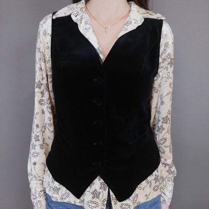 VIN-OUTW-33281 Vintage γιλέκο βελουτέ boho style S