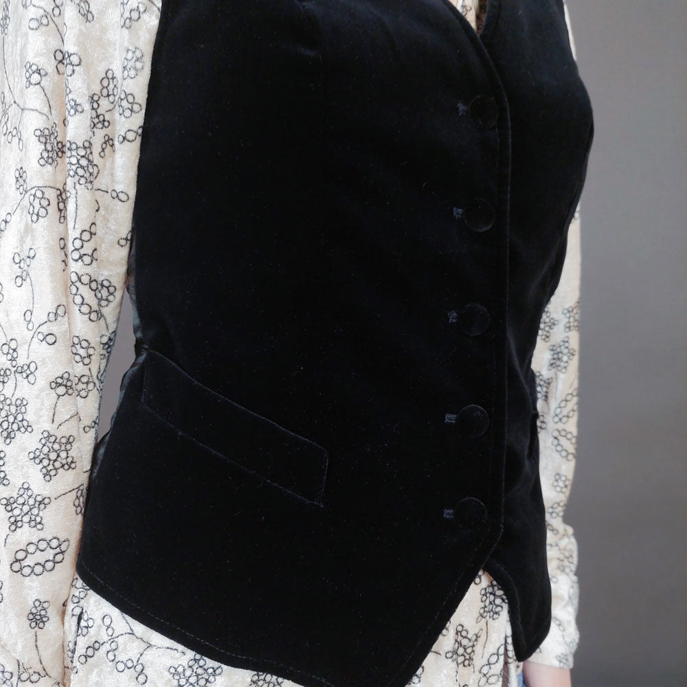 VIN-OUTW-33281 Vintage γιλέκο βελουτέ boho style S