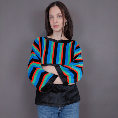 VIN-BLO-33283 Vintage τοπ βελουτέ M-L