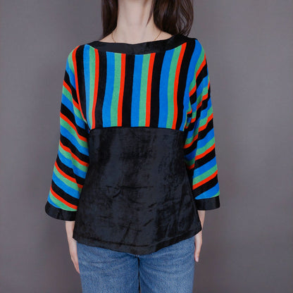 VIN-BLO-33283 Vintage τοπ βελουτέ M-L