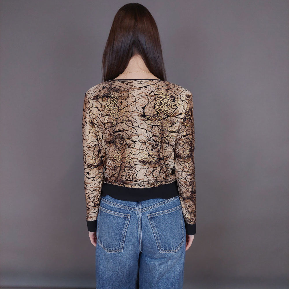 VIN-BLO-33284 Vintage τοπ 80's style με βελουτέ λεπτομέρειες M-L