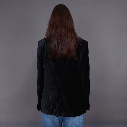 VIN-OUTW-33263 Vintage σακάκι βελουτέ μαύρο L