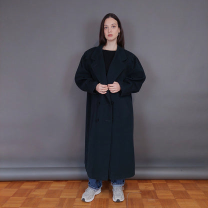 VIN-OUTW-33260 Vintage παλτό μάλλινο με κασμίρ κυπαρισσί XL