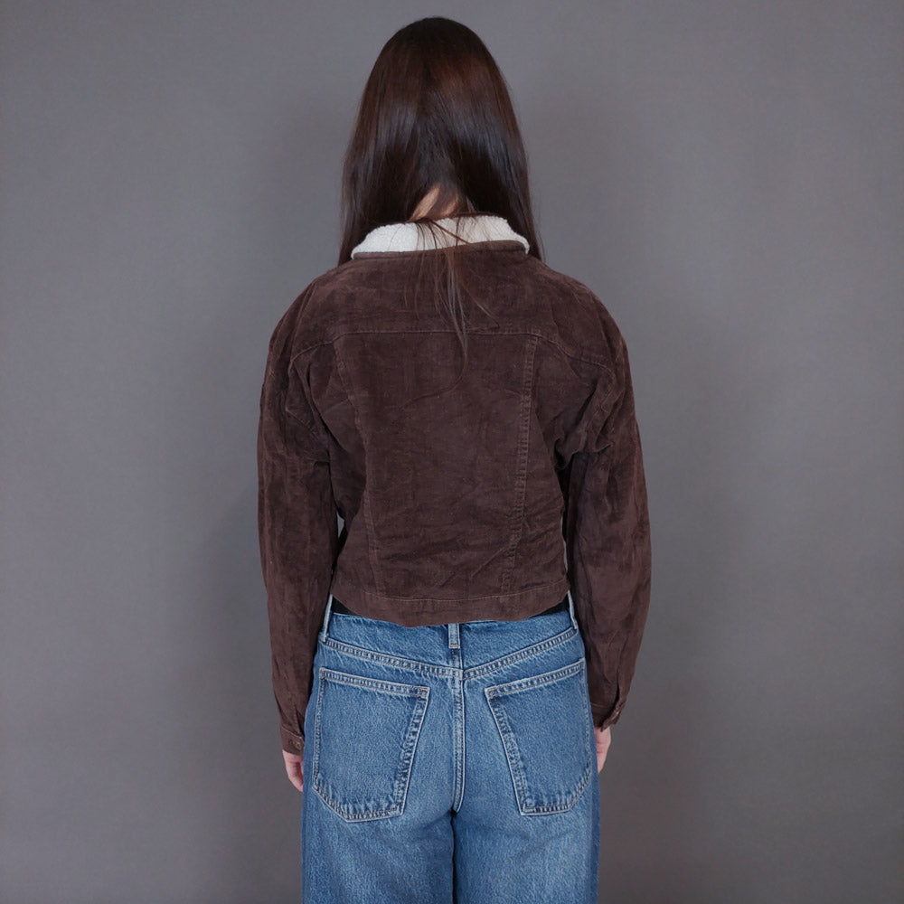 VIN-OUTW-33270 Vintage τζάκετ βελουτέ καφέ S