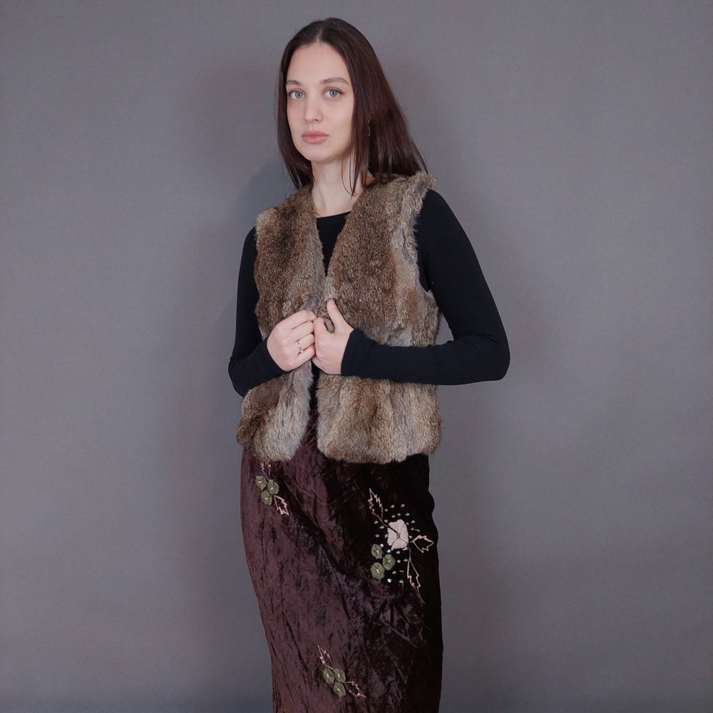 VIN-OUTW-33362 Vintage γούνινο γιλέκο S