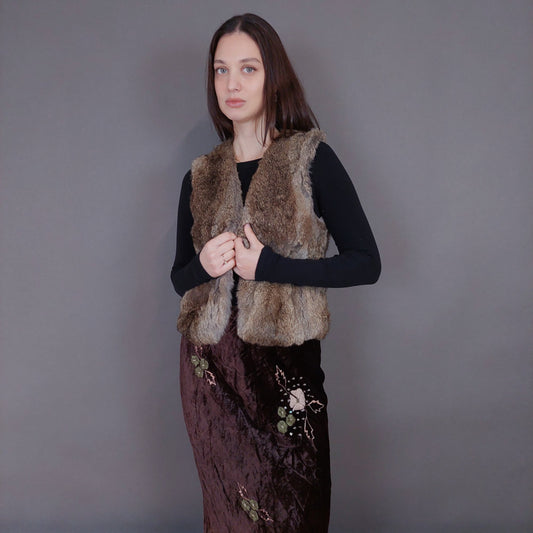 VIN-OUTW-33362 Vintage γούνινο γιλέκο S