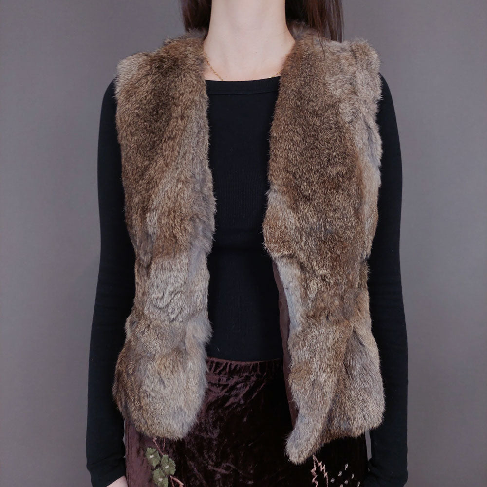 VIN-OUTW-33362 Vintage γούνινο γιλέκο S