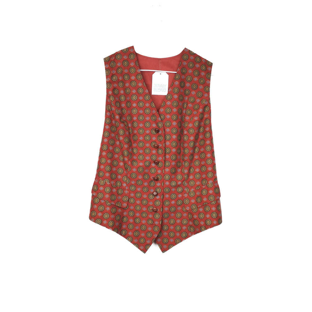 VIN-OUTW-32447  Vintage γιλέκο γυναικείο μεταξωτό M-L