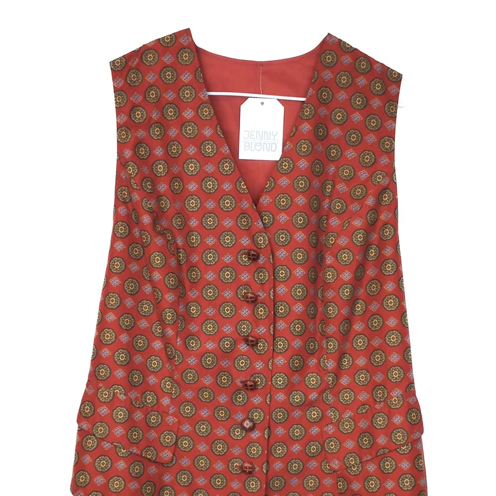 VIN-BLO-32447  Vintage γιλέκο γυναικείο μεταξωτό M-L